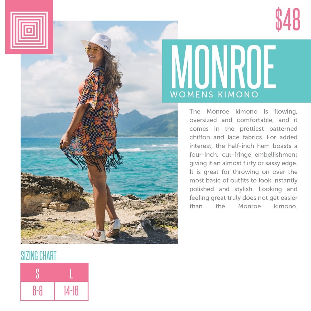 Sheer Monroe Fringe LuLaRoe Oversized Kimono - Picture 5 of 8